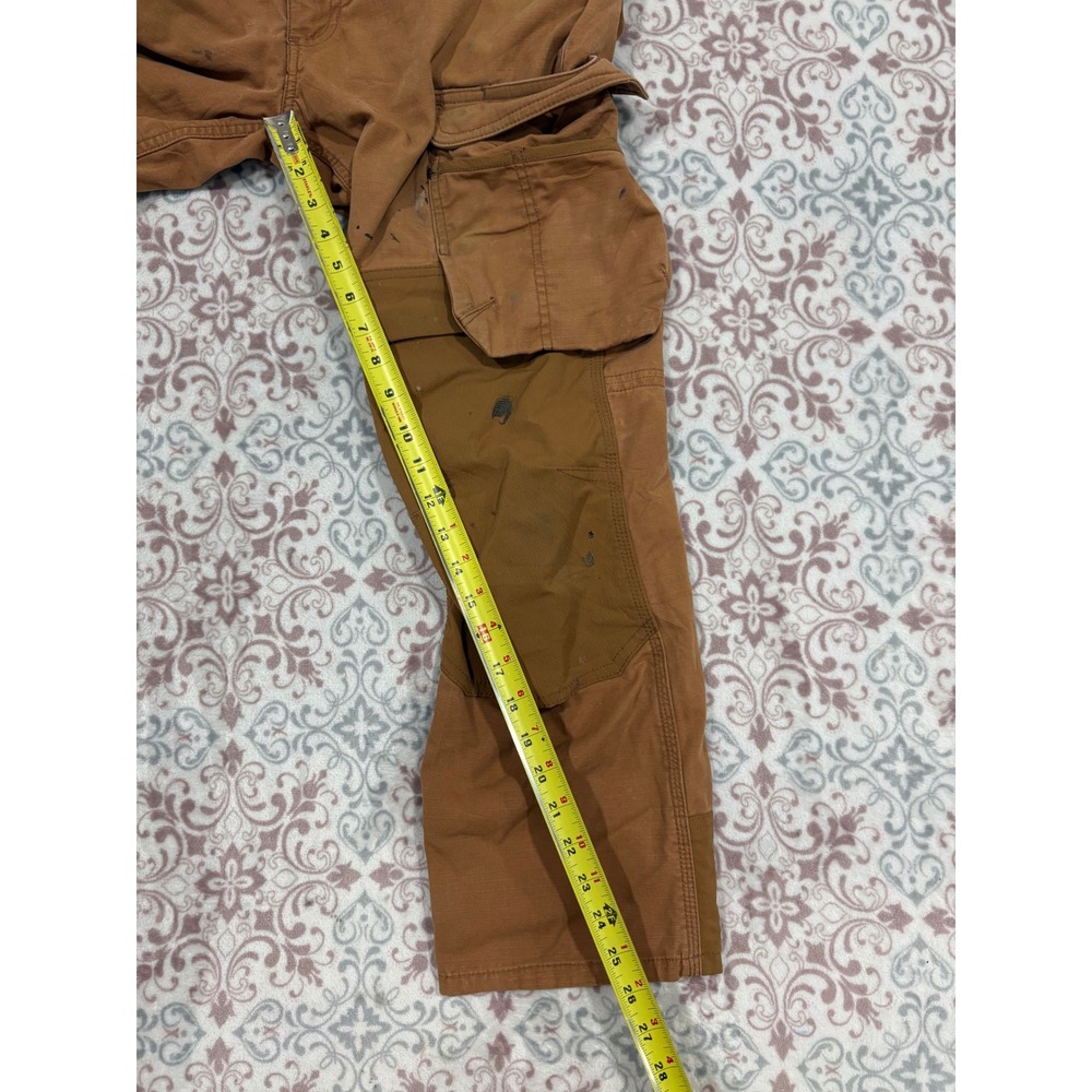 Carhartt Force Extremes Cargo Work Pants Brown Ripstop Double Knee 34x28 - Picture 6 of 9